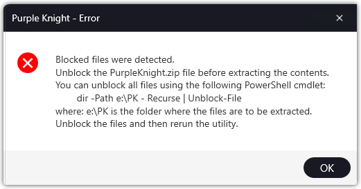 Purple Knight error - blocked files