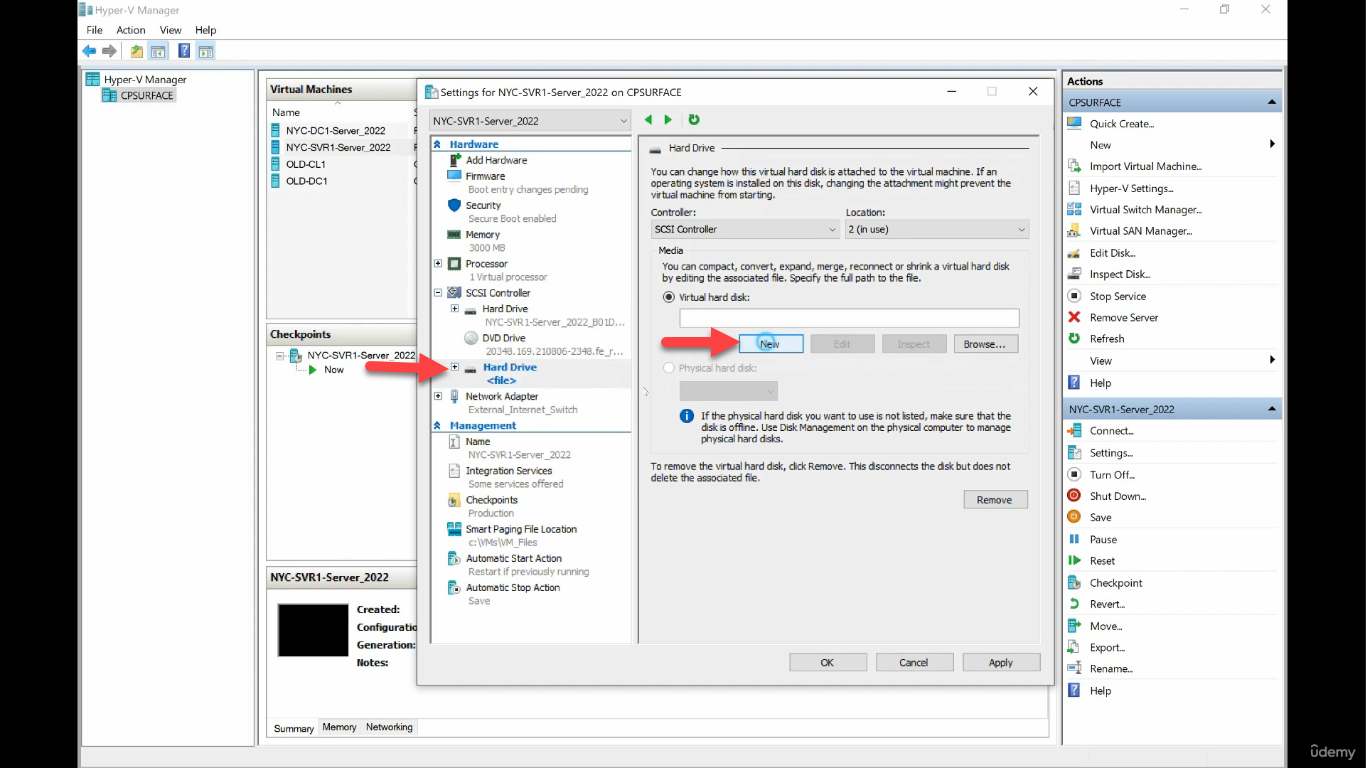 New VHD wizard welcome page