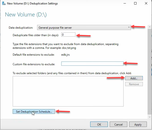 File age field set to 0 days with .png and .iso listed under excluded extensions.