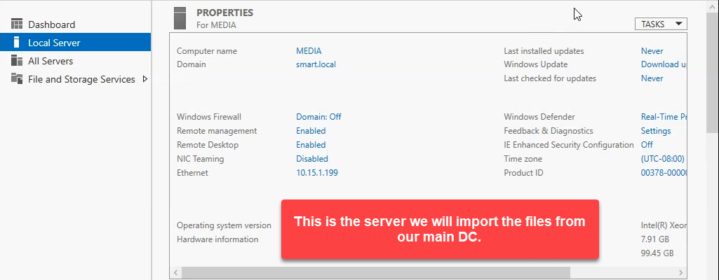IFM folder copied to DC2 at C:\Users\Administrator\Desktop\IFM.