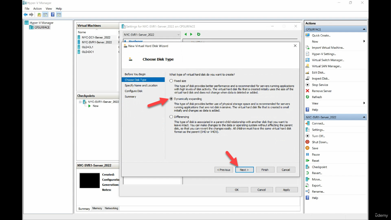 Specify Name and Location Data Disk default path