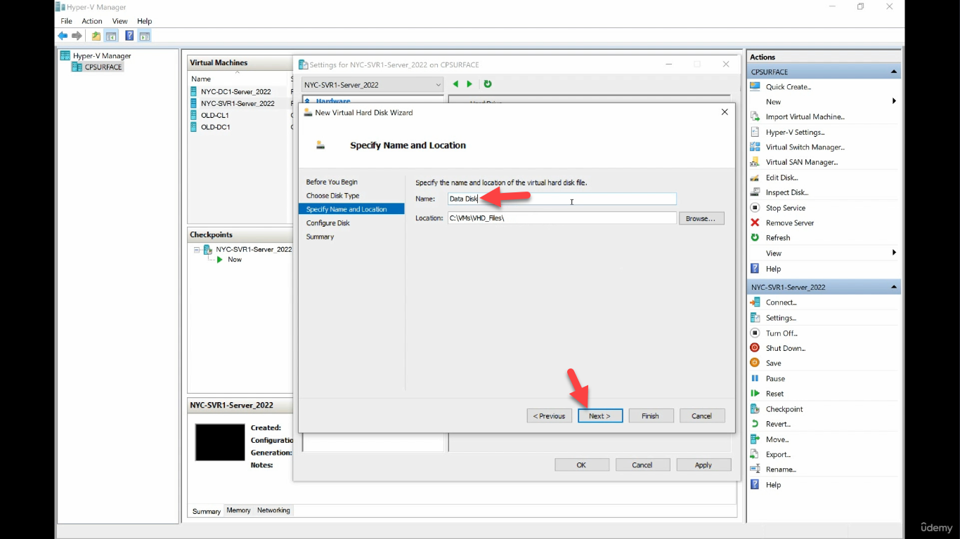 Configure Disk create new blank 60 GB