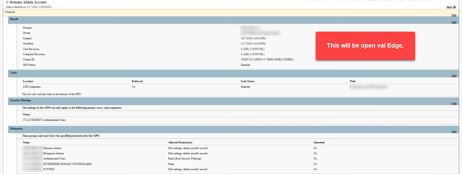 Back Up Group Policy Object dialog with location D:\\GPO-Backups and a Test GPO2 V2 backup description