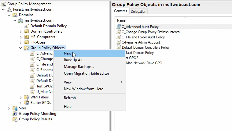 Step 21 of the roaming-profile setup workflow on Windows Server 2022