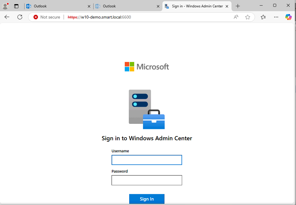 WAC running from the domain controller itself.