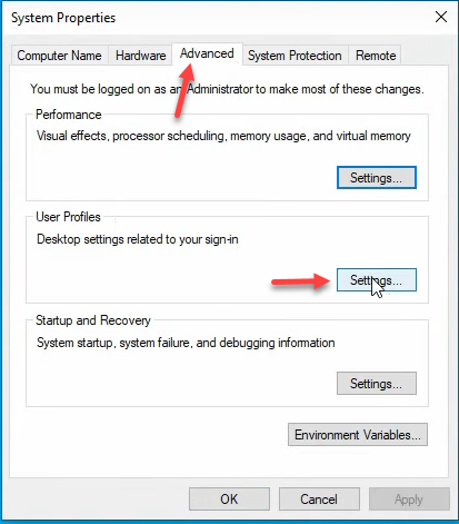Step 39 of the roaming-profile setup workflow on Windows Server 2022