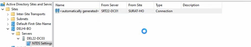 AD DS replication confirmation dialog stating that AD DS has replicated the connection successfully