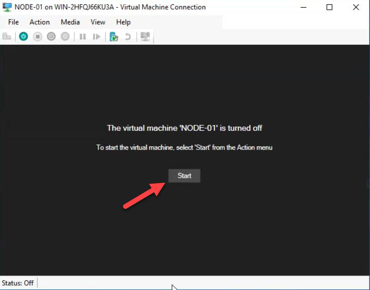 Press any key to boot from CD prompt during VM startup, requiring Spacebar press to load the ISO