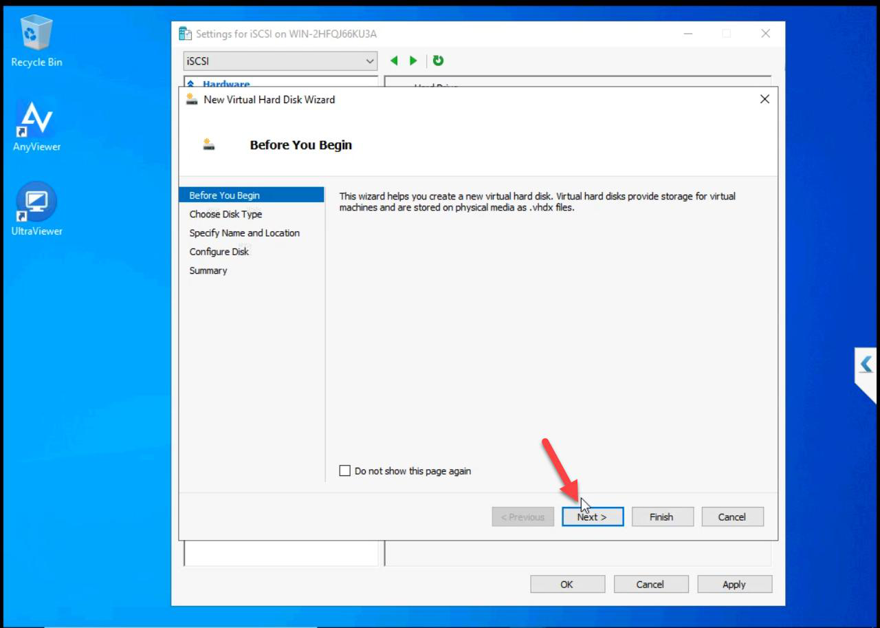 New Virtual Hard Disk Wizard Before You Begin step