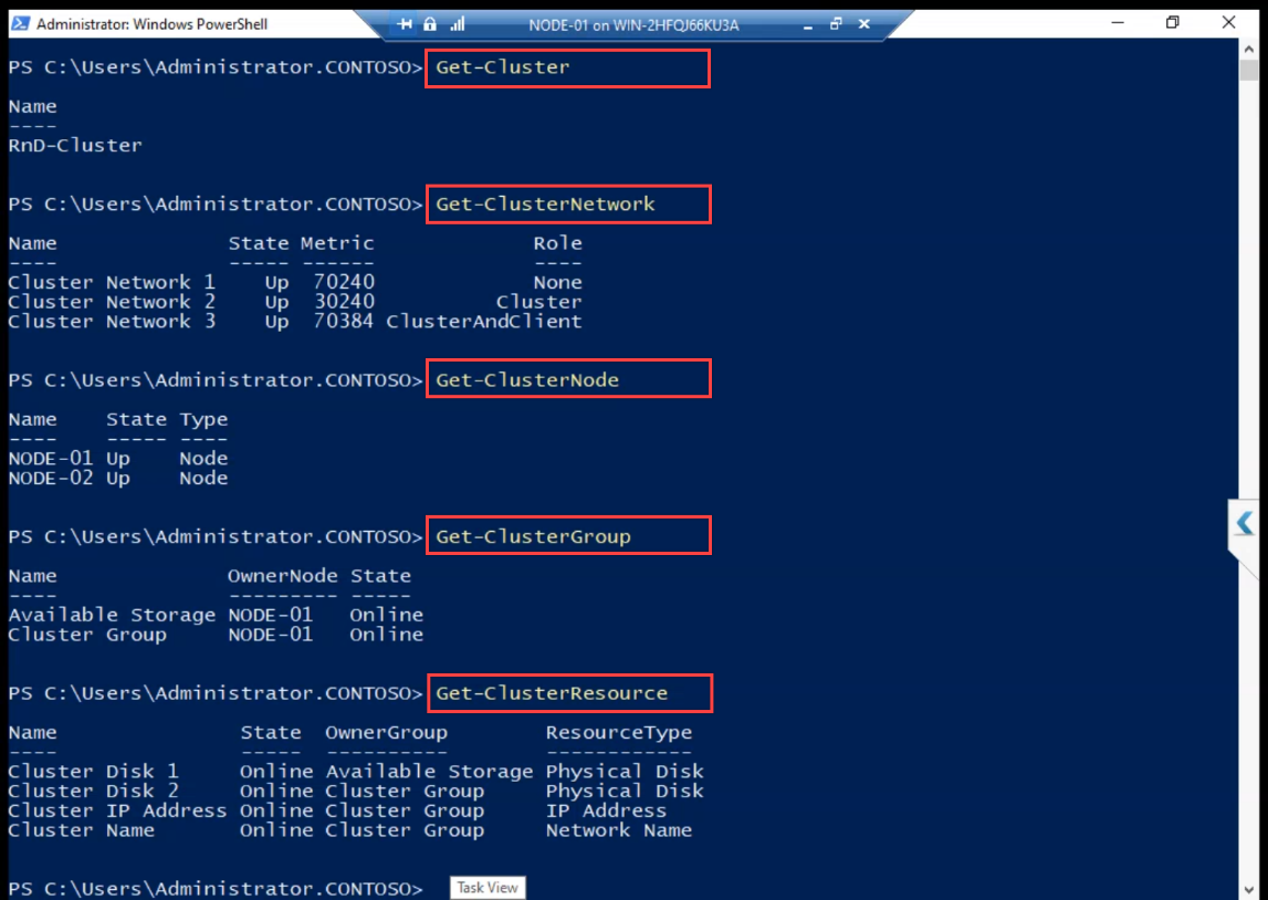 Confirmation step reviewing the disk witness selection ready to apply