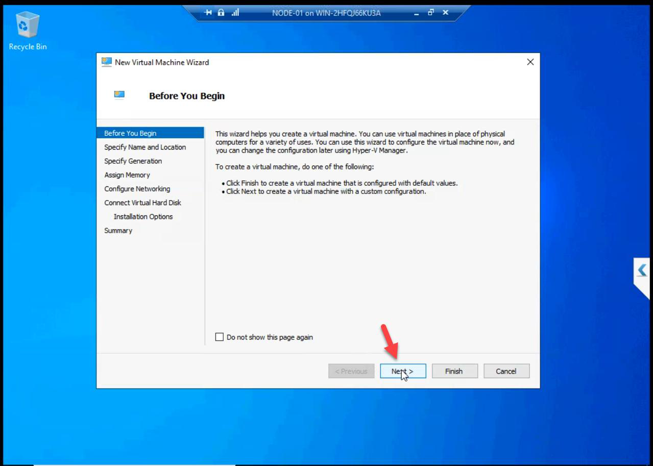 New Virtual Machine Wizard Before You Begin step