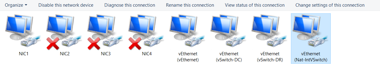 Hyper-V Manager Virtual Switch Manager open after the cmdlet ran, with Nat-IntVSwitch showing in the left pane and its connection type set to Internal network, confirming the switch was created via PowerShell