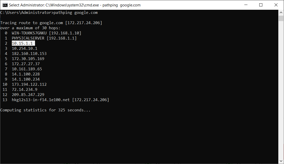 Guest VM command prompt running tracert against an external host with the first hop showing 192.168.1.1 (the host gateway) followed by the host&rsquo;s upstream gateway, confirming the egress path through the host NAT engine