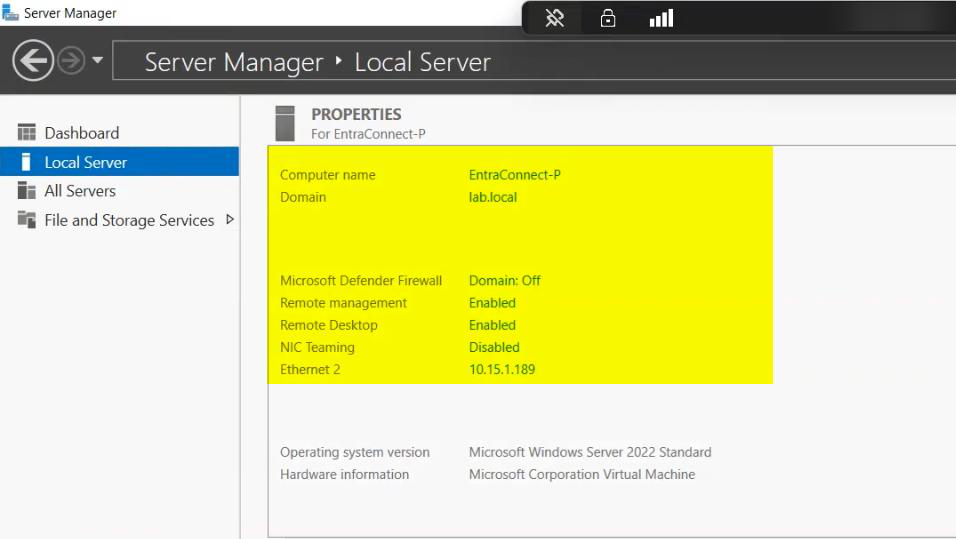 Windows Server desktop on the Entra Connect server logged in as Administrator with the staging folder visible in File Explorer, the starting state for running the installer
