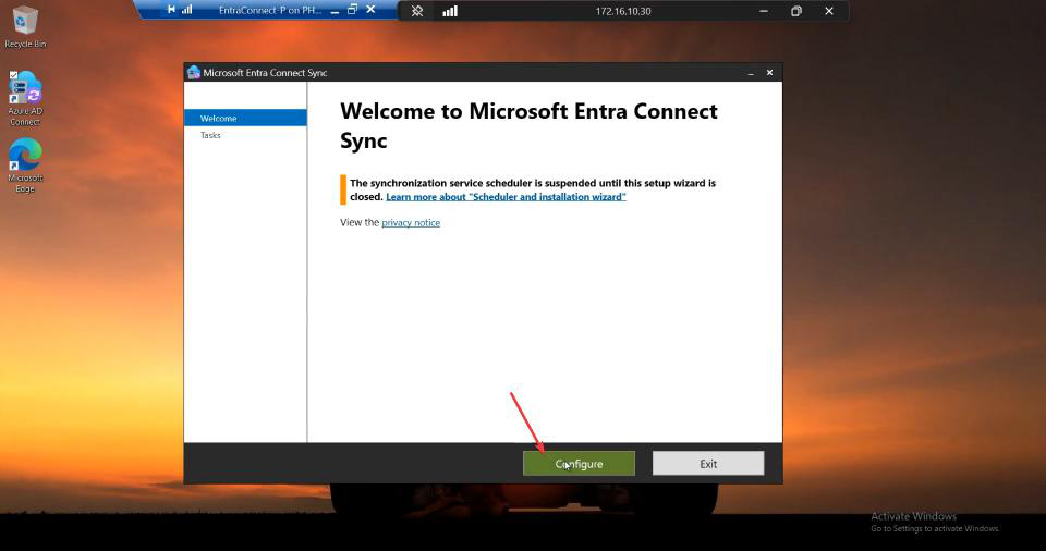 Migration screenshot 8 of 65 from the Entra Connect new-server migration walkthrough showing the wizard, sync service manager, AD console, or admin centre at the corresponding stage of the procedure