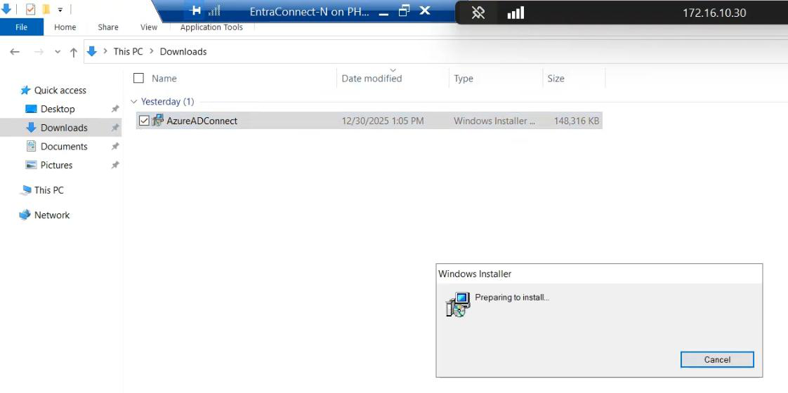 Migration screenshot 21 of 65 from the Entra Connect new-server migration walkthrough showing the wizard, sync service manager, AD console, or admin centre at the corresponding stage of the procedure