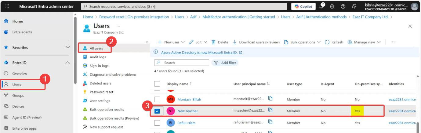 Migration screenshot 65 of 65 from the Entra Connect new-server migration walkthrough showing the wizard, sync service manager, AD console, or admin centre at the corresponding stage of the procedure