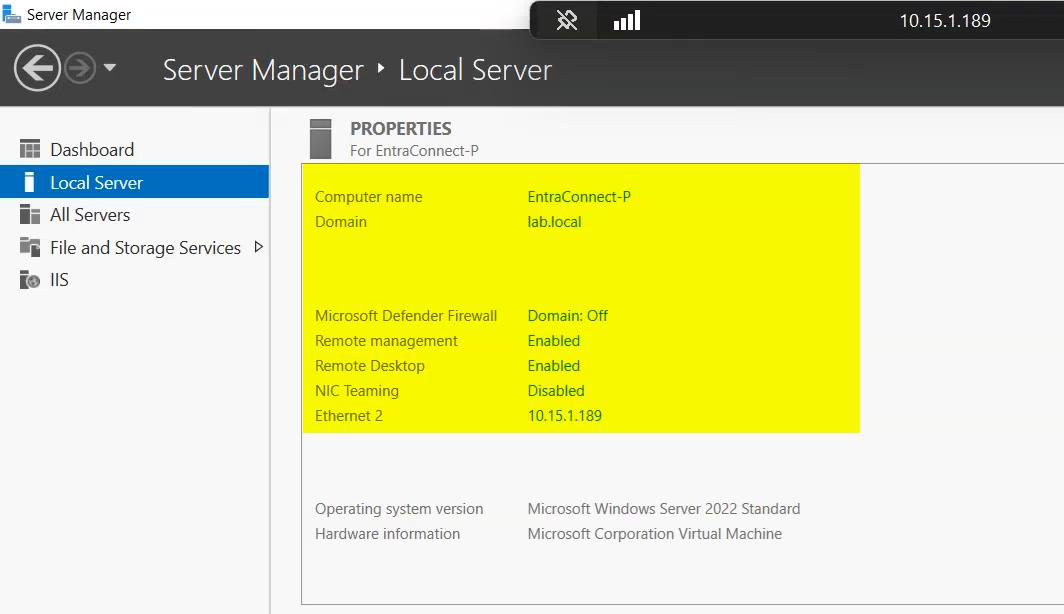 Server desktop showing Microsoft Entra Connect icon ready to be launched