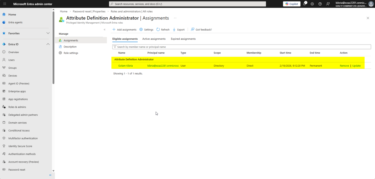 Same Settings tab with Permanently eligible ticked and the Assign button at the bottom ready to commit