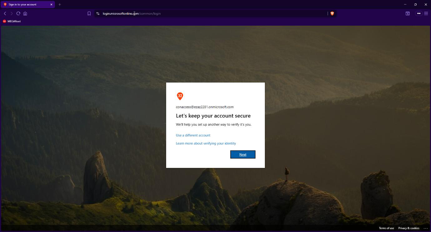More information required prompt also called Keep your account secure dialog appearing immediately after sign-in because the CA policy fired