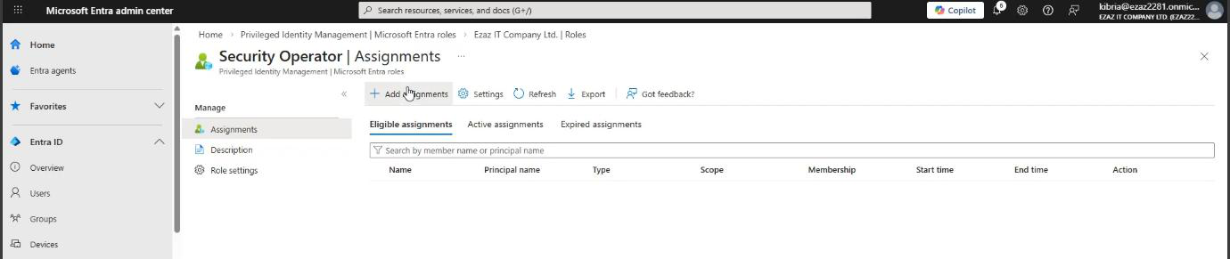 Add assignments page with + Add assignments button highlighted at the top of the assignments view