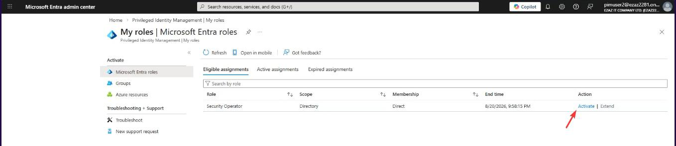 Activation pane sliding out with the duration slider capped at 8 hours and Reason text box for justification