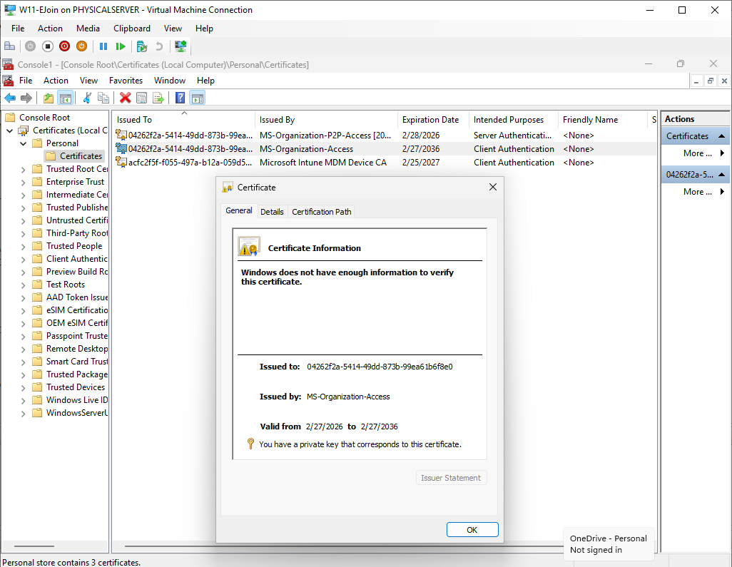 Microsoft Management Console mmc with Certificates snap-in selected and Computer account being chosen as the snap-in scope