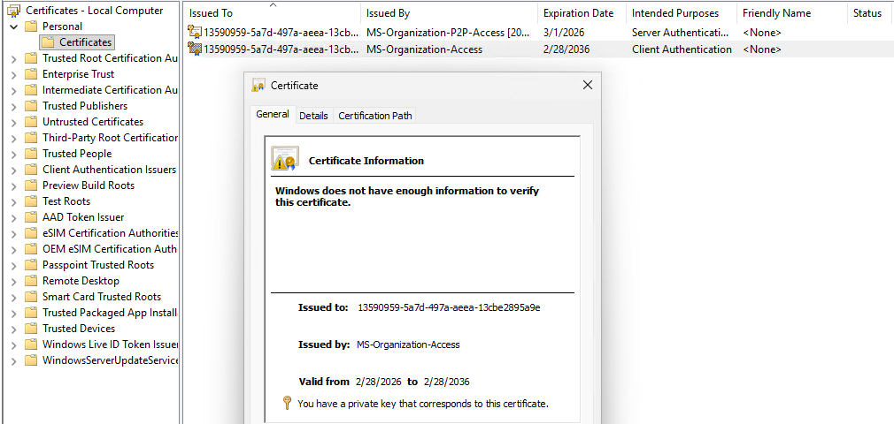 Entra Admin Center single user Devices view filtered for the user who logged in on the Hybrid Joined device showing the device listed under that user account confirming the user device relationship synced from on-prem AD to the cloud