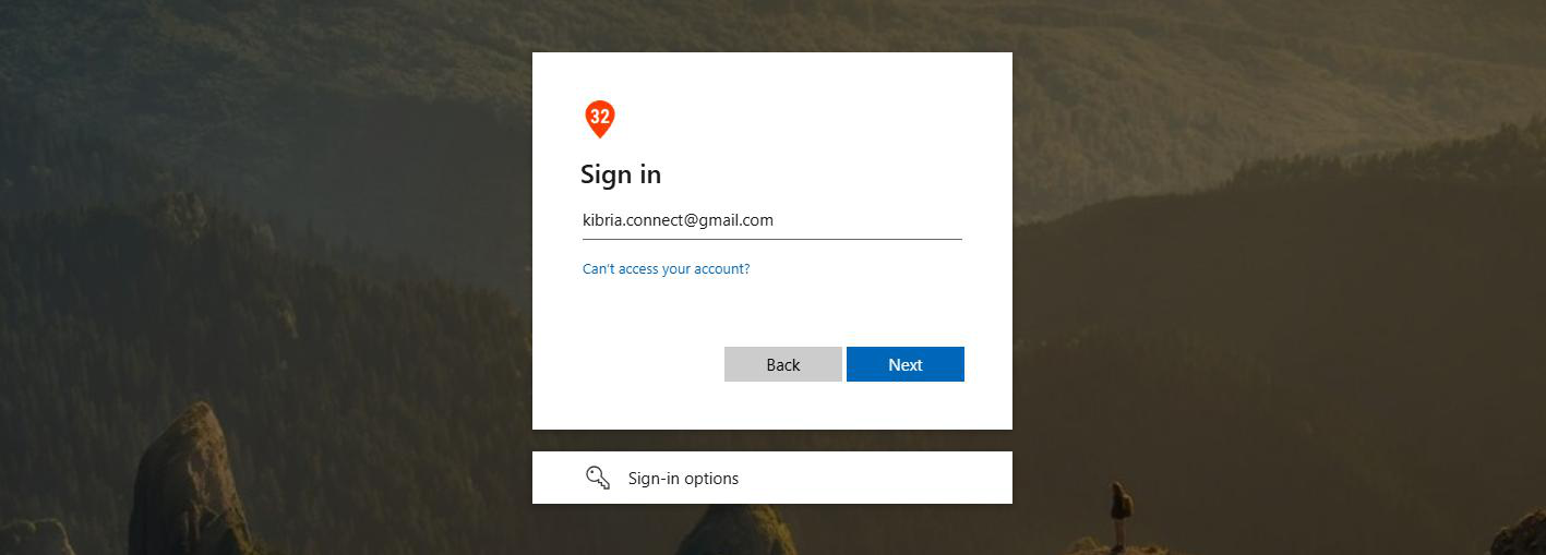 Microsoft sign in page after the common endpoint where the Gmail guest user clicks Use another account and types their personal Gmail address to authenticate via the Email One Time Passcode flow against the host tenant
