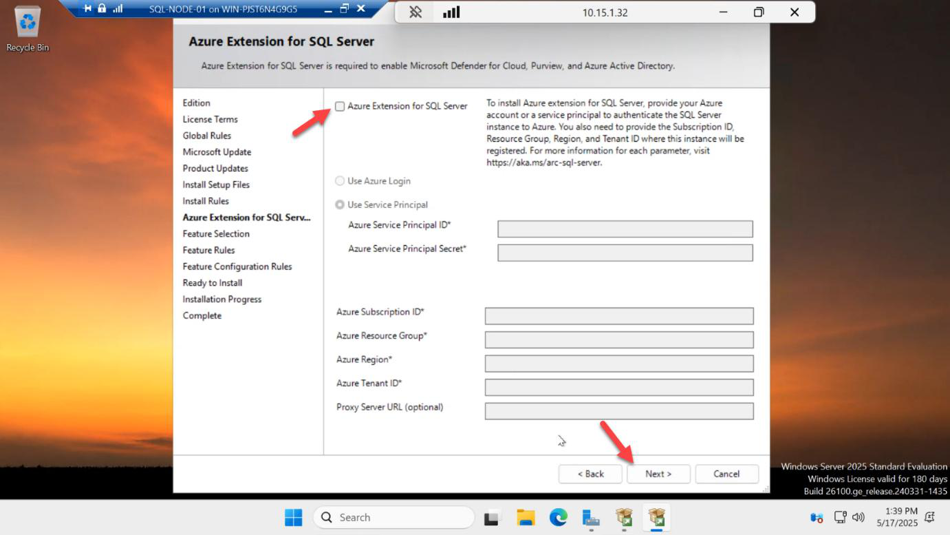 Install Rules page with the Windows Firewall warning checkbox unchecked before clicking Next