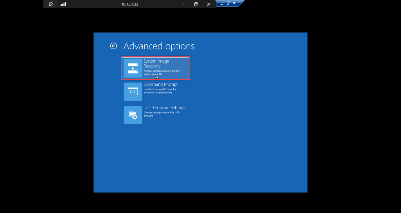 WinRE Choose an option screen with Troubleshoot option highlighted